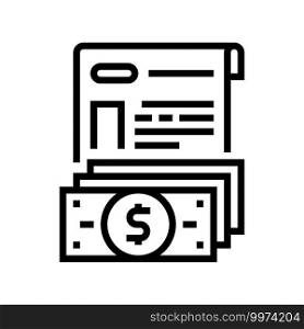 issue of allowance line icon vector. issue of allowance sign. isolated contour symbol black illustration. issue of allowance line icon vector illustration