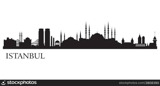 Istanbul city silhouette. Vector skyline illustration