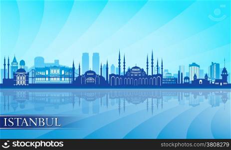 Istanbul city skyline detailed silhouette. Vector illustration