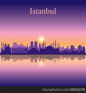 Istanbul city skyline silhouette background, vector illustration