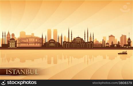 Istanbul city skyline. Vector silhouette illustration
