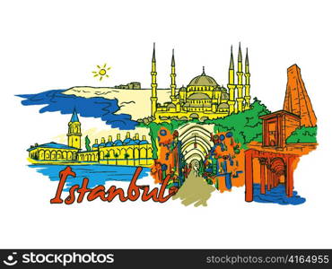 istanbul doodles vector illustration