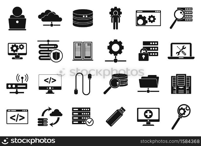 IT administrator icons set. Simple set of IT administrator vector icons for web design on white background. IT administrator icons set, simple style