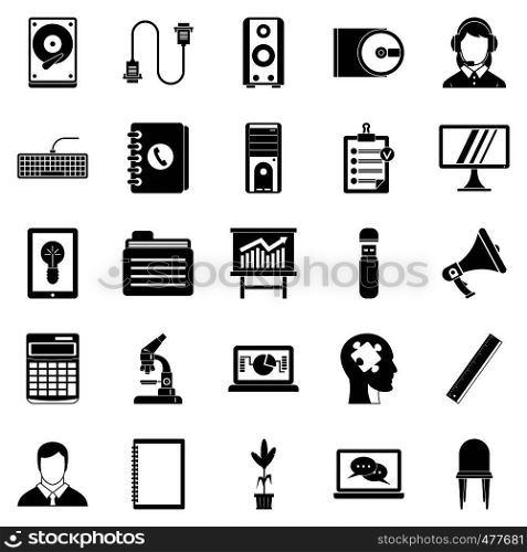 IT business icons set. Simple set of 25 IT business vector icons for web isolated on white background. IT business icons set, simple style