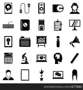 IT business icons set. Simple set of 25 IT business vector icons for web isolated on white background. IT business icons set, simple style