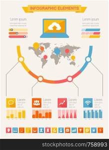IT Industry Infographic Elements. Opportunity to Highlight any Country. Vector Illustration EPS 10.