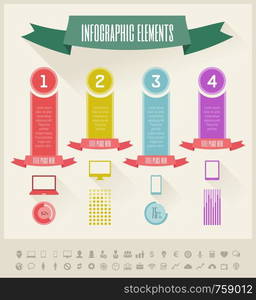 IT Industry Infographic Elements. Opportunity to Highlight any Country. Vector Illustration EPS 10.