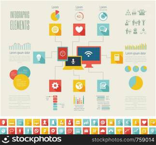 IT Industry Infographic Elements. Opportunity to Highlight any Country. Vector Illustration EPS 10.