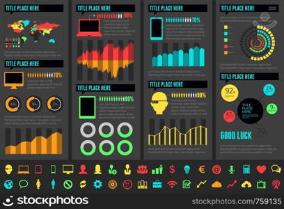 IT Industry Infographic Elements. Opportunity to Highlight any Country. Vector Illustration EPS 10.