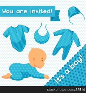 It is a boy. Baby shower invitation. It is a boy. Baby shower invitation.