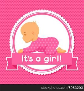 It is a girl. Baby shower invitation. It is a girl. Baby shower invitation.