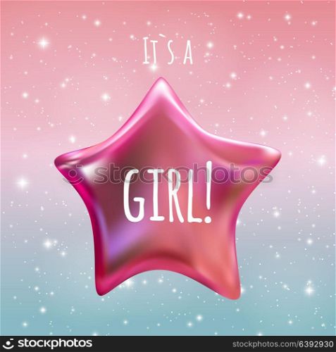 It is a Girl Twinkle Little Star on Night Sky Background. Vector illustration EPS10. It is a Girl Twinkle Little Star on Night Sky Background. Vector illustration