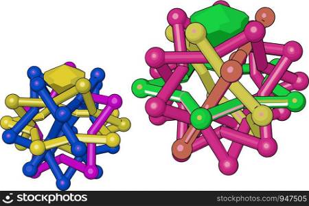 It is a of chemical structure of diamond with plastic sticks vector color drawing or illustration