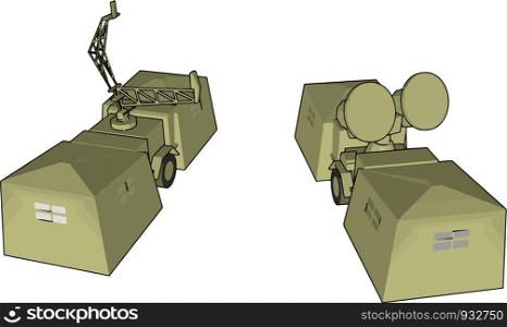 It is a type of military vehicle loaded radar which is used for different type of confidential work vector color drawing or illustration