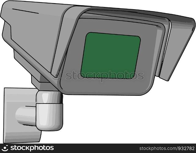 It is a type of video surveillance is the use of video cameras to transmit a signal to a specific place vector color drawing or illustration
