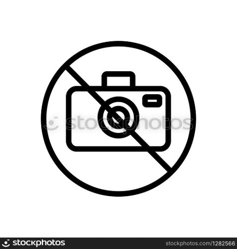 It is forbidden to photograph the vector icon. Thin line sign. Isolated contour symbol illustration. It is forbidden to photograph the vector icon. Isolated contour symbol illustration