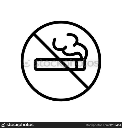 It is forbidden to smoke an icon vector. Thin line sign. Isolated contour symbol illustration. It is forbidden to smoke an icon vector. Isolated contour symbol illustration