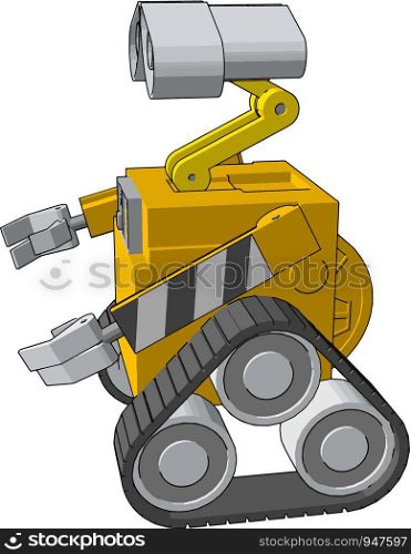 It is used in construction or conversion work and typically equipped at the rear with a claw-like device to loosen densely compacted materials vector color drawing or illustration