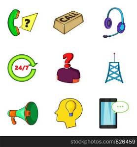 IT problem icons set. Cartoon set of 9 it problem vector icons for web isolated on white background. IT problem icons set, cartoon style