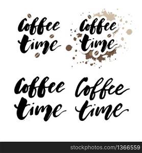 It&rsquo;s coffee time phrase. Ink illustration. Modern brush calligraphy. Isolated on white background. It&rsquo;s coffee time phrase. Ink illustration. Modern brush calligraphy. Isolated on white background.