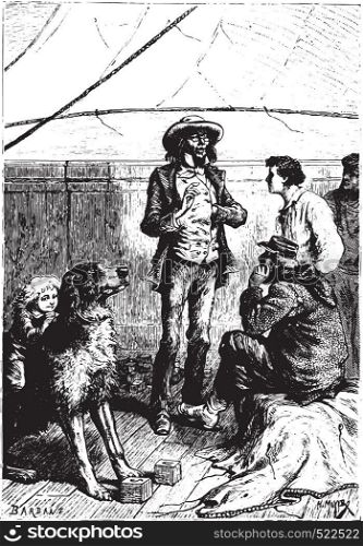 It should not be assumed that the dogs alone had the privilege of being intelligent, vintage engraved illustration.