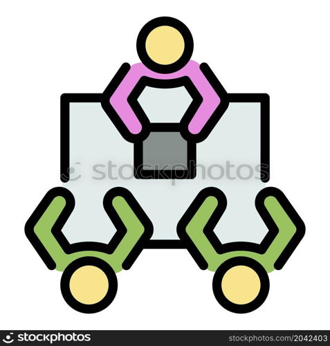 It teamwork meeting icon. Outline it teamwork meeting vector icon color flat isolated. It teamwork meeting icon color outline vector