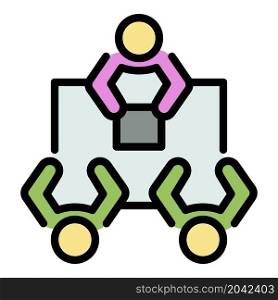 It teamwork meeting icon. Outline it teamwork meeting vector icon color flat isolated. It teamwork meeting icon color outline vector