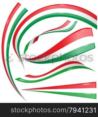 Italian and mexican flag set. Italian and mexican flag set isolated on white background