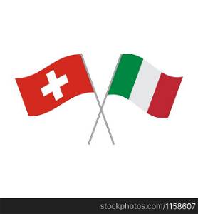 Italian and Switzerland flags vector isolated on white background