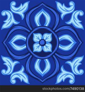 Italian ceramic tile pattern. Ethnic folk ornament. Mexican talavera, portuguese azulejo or spanish majolica.. Italian ceramic tile pattern. Ethnic folk ornament.