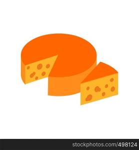 Italian cheese icon in isometric 3d style on a white background. Italian cheese icon, isometric 3d style