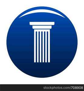 Italian column icon vector blue circle isolated on white background . Italian column icon blue vector