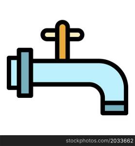 Italian faucet icon. Outline italian faucet vector icon color flat isolated. Italian faucet icon color outline vector