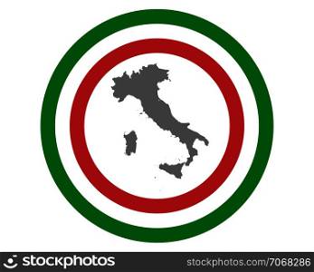 Italian flag and map