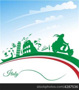 Italian holidays background with flag