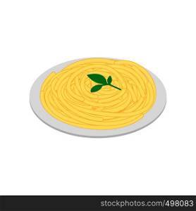 Italian pasta icon in isometric 3d style on a white background. Italian pasta icon, isometric 3d style