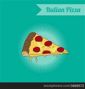 italian pizza food theme vector art graphic illustration. italian pizza