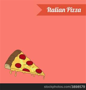 italian pizza food theme vector art graphic illustration. italian pizza
