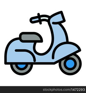 Italian scooter icon. Outline italian scooter vector icon for web design isolated on white background. Italian scooter icon, outline style