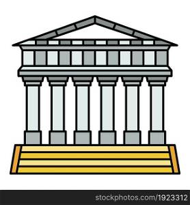 Italian temple icon. Outline italian temple vector icon color flat isolated on white. Italian temple icon color outline vector