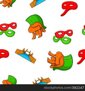 Italy culture elements pattern. Cartoon illustration of Italy culture elements vector pattern for web. Italy culture elements pattern, cartoon style