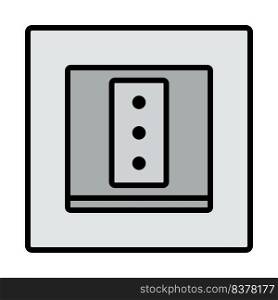 Italy Electrical Socket Icon. Editable Bold Outline With Color Fill Design. Vector Illustration.