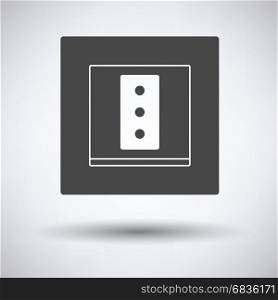 Italy electrical socket icon on gray background, round shadow. Vector illustration.