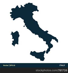 Italy - Europe Countries Map Vector Icon Template Illustration Design. Vector EPS 10.