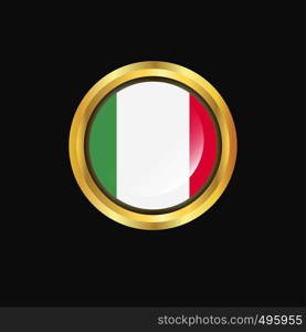 Italy flag Golden button