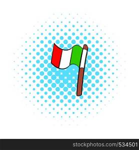 Italy flag icon in comics style on a white background. Italy flag icon, comics style