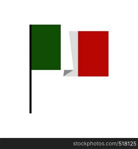 Italy flag icon in flat style isolated on white background. Italy flag icon, flat style