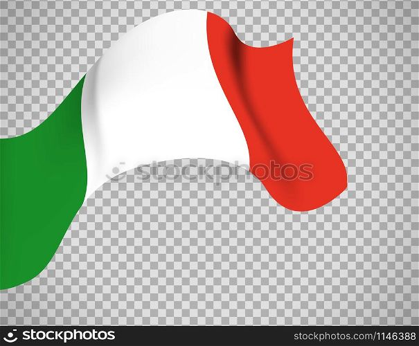 Italy flag icon on transparent background. Vector illustration. Italy flag on transparent background