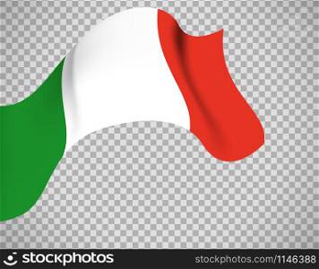 Italy flag icon on transparent background. Vector illustration. Italy flag on transparent background