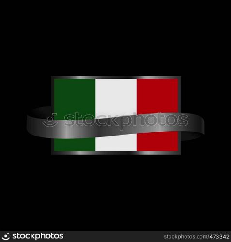 Italy flag Ribbon banner design